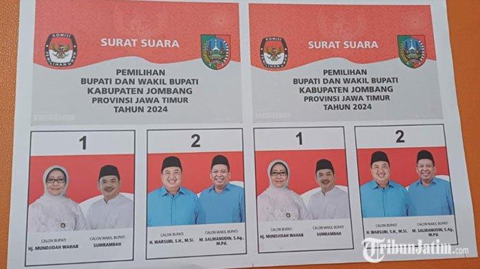 Contoh Surat Suara Pilkada Jombang 2024 yang sudah mulai cetak