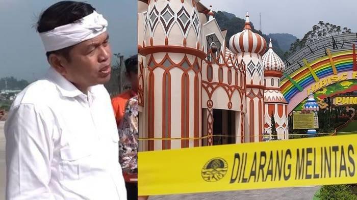 TEMPAT WISATA DISEGEL - Wisata rekreasi Hibisc Fantasy Puncak Bogor, Jawa Barat, dibongkar. Tampak sejumlah alat berat sudah berada di lokasi, Kamis (6/3/2025). Dedi Mulyadi menyegel beberapa tempat wisata di Puncak Bogor.