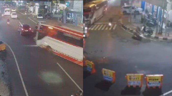 Detik-detik kecelakaan maut bus pariwisata tabrak banyak kendaraan di Kota Batu, Rabu (8/1/2025)
