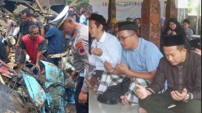 DOA BERSAMA - Para guru dan siswa menggelar doa bersama di sekolah, TK dan SD Tahfidz Quran As Syafiiyah, Rabu (7/5/2025). Pengajar, murid, hingga komite TK dan SD tersebut, tak kuasa menahan tangis ketika dikabari sejumlah gurunya tewas kecelakaan.