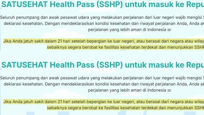 Formulir skrining SatuSehat Health Pass, wajib diisi pelaku perjalanan luar negeri untuk mencegah varian baru Mpox.