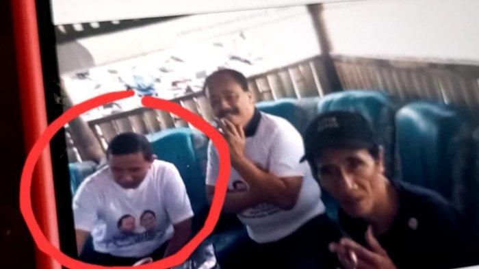 Foto saat Kades Kradinan, Eko Sujarwo kedapatan mengenakan kaus Prabowo-Gibran.