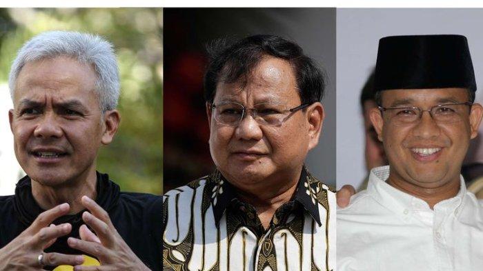 Foto stok: Ganjar Pranowo - Prabowo Subianto - Anies Baswedan
