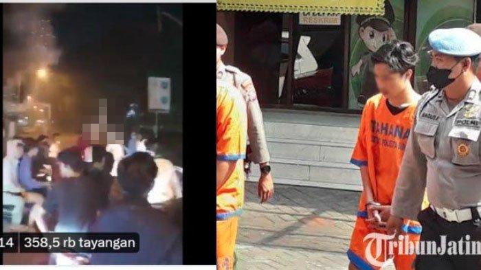 Gangster di Wonoayu, Sidoarjo, Jawa Timur yang viral kini telah ditangkap.