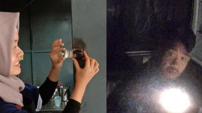 Salah seorang kru Gerai Pesenkopi saat menunjukkan slot gembok pintu yang dirusak pelaku, Selasa (25/6/2024) dan Wajah pelaku terekam CCTV saat beraksi membobol Gerai Pesenkopi