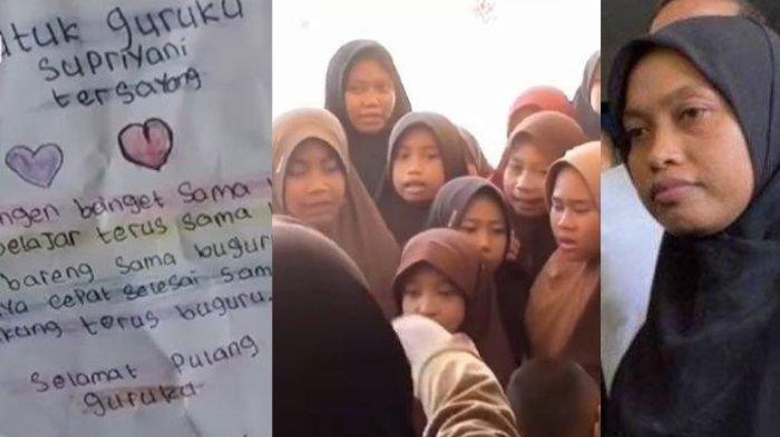 Guru Supriyani mendapatkan surat ucapan sayang dari muridnya setelah kembali mengajar