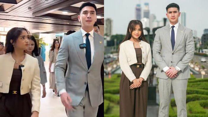 KEDEKATAN - Selebgram Fuji saat keliling gedung DPR ditemani anggota DPR RI sekaligus artis, Verrell Bramasta yang diposting di Instagram pada 16 Januari 2025. Haji Faisal, ayah Fuji merasa bangga anaknya bisa dekat dengan putra Venna Melinda tersebut, Senin (3/3/2025).