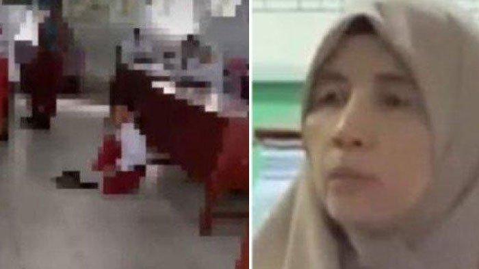 Haryati, guru SD di Medan viral hukum siswa duduk lantai karena nunggak bayar SPP. Tak mau minta maaf karena tak merasa salah.