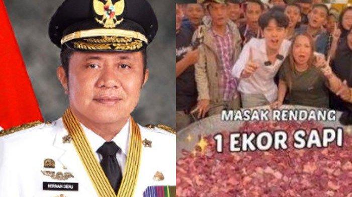 DAGING HILANG - Gubernur Sumatera Selatan, Herman Deru kecam Willie Salim (foto kanan) soal konten daging rendang hilang. Ini sosok dan biodata Herman Deru (fto kiri).