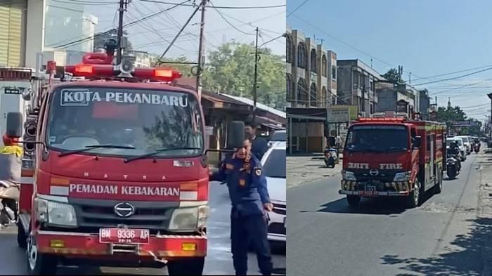 Ilustrasi mobil petugas damkar Kota Pekanbaru.