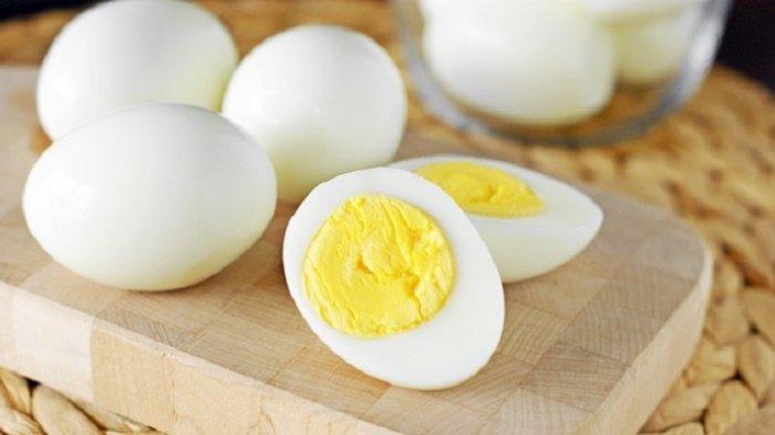 Ilustrasi telur rebus sebagai menu diet.