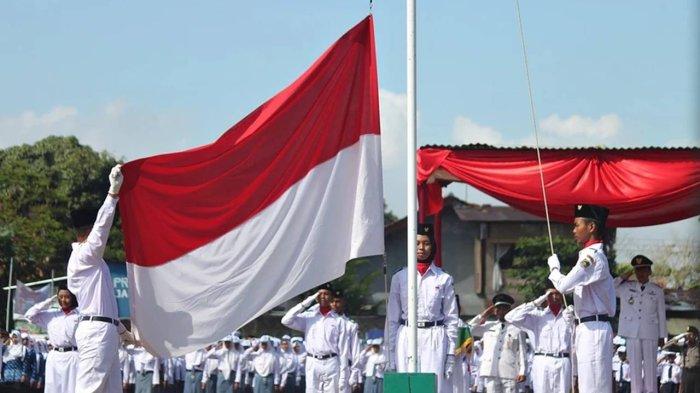 Ilustrasi upacara Bendera Merah Putih pada HUT ke-78 RI, Kamis 17 Agustus 2023.