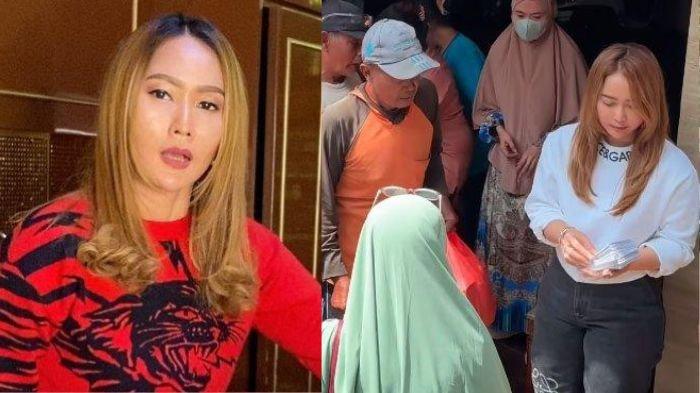 Inul Daratista saat bagikan THR