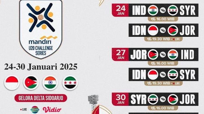 Jadwal lengkap Mandiri U20 Challenge Series 2025.