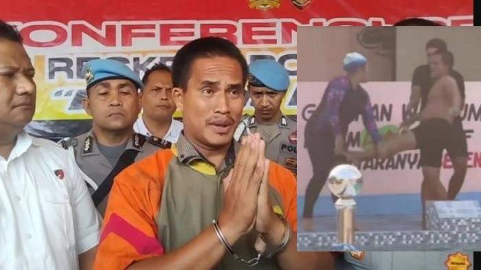 Jaimas Simaremare (40) oknum pelatih renang yang aniaya guru wanita di kolam renang Sabty Garden, Kisaran, Kabupaten Asahan, Jumat (2/8/2024) meminta maaf.