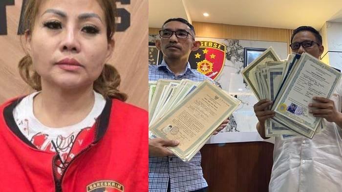 SEMBUNYIKAN IJAZAH - Pemilik UD Sentoso Seal, Jan Hwa Diana menyembunyikan 108 ijazah milik mantan karyawannya di rumahnya. Ijazah tersebut telah diserahkan dan disita Polda Jatim, Kamis (22/5/2025).