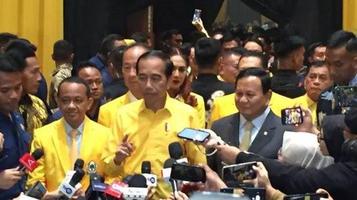 Presiden Joko Widodo atau Jokowi saat menghadiri Munas XI Partai Golkar di JCC Senayan, Jakarta Pusat, Rabu (21/8/2024) malam.