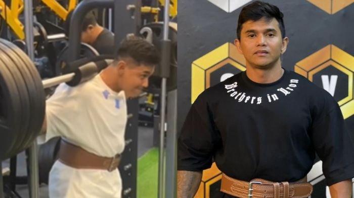 Potret Justyn Vicky, binaragawan meninggal dunia karena tertimpa barbel seberat 210 kg yang coba diangkatnya saat di tempat gym pada Sabtu (15/7/2023).