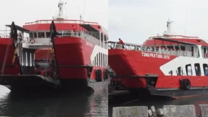 TENGGELAM DI SELAT BALI - KMP Tunu Jaya Pratama saat olah gerak di Pelabuhan Gilimanuk, Bali. KMP Tunu Pratama Jaya tenggelam di Selat Bali, Rabu malam, 2 Juli 2025, sekitar 24 menit setelah berlayar meninggalkan Pelabuhan Ketapang, Banyuwangi menuju Bali membawa 53 penumpang dan 12 kru kapal.