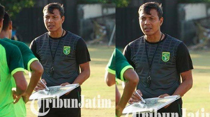 BEJO SUGIANTORO MENINGGAL - Momen Bejo Sugiantoro mulai memimpin latihan tim Persebaya Surabaya di Lapangan Polda Jatim sebagai caretaker pasca Djadjang Nurdjaman diberhentikan, Senin (12/8/2019). Bejo Sugiantoro kini telah meninggal dunia pada Selasa (25/2/2025) usai bermain sepak bola di Lapangan Sepak Bola SIER Surabaya.