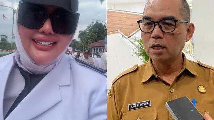 KADES HEDON DITEGUR - Tangkapan layar Kades Wiwin Komalasari yang tertawakan konsumsi makanan, Senin (24/2/2025). Sekretaris Daerah Kabupaten Bogor memberikan teguran terhadap Kades Gunung Menyan tersebut.