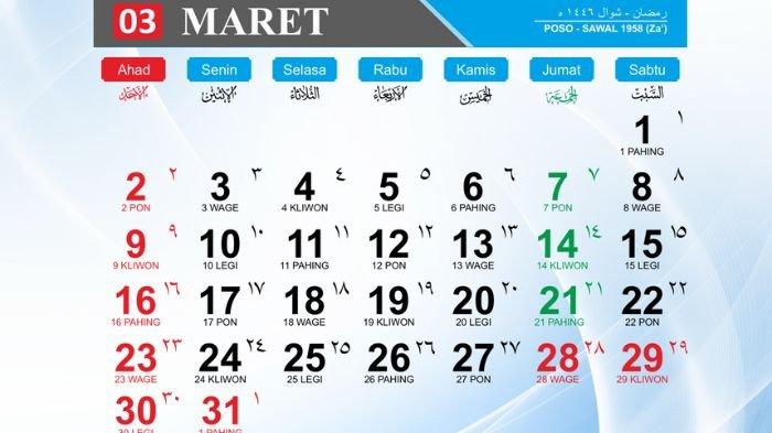 Kalender Ramadan 2025.