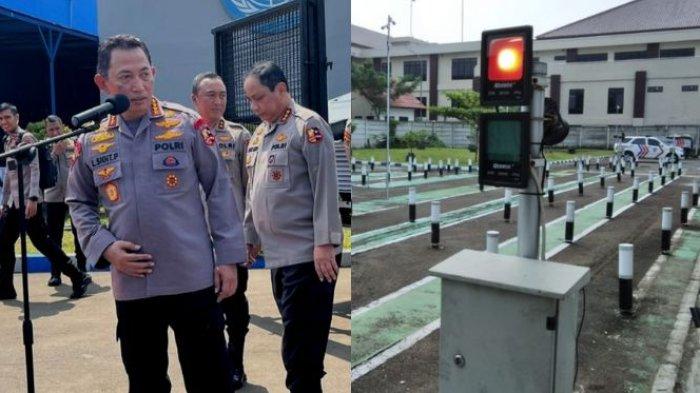 Kapolri saat meninjau sirkuit ujian praktik SIM yang kini resmi diubah, acara peninjauan sudah dilakukan beberapa waktu lalu.