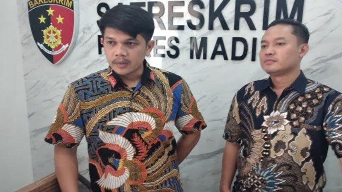 Penyidik Satreskrim Polres Madiun memeriksa ADK (35), seorang caleg DPRD Kabupaten Madiun dari partai politik tertentu lantaran terlibat kasus pembobolan toko di lima kabupaten di Jawa Timur, Jumat (1/12/2023)