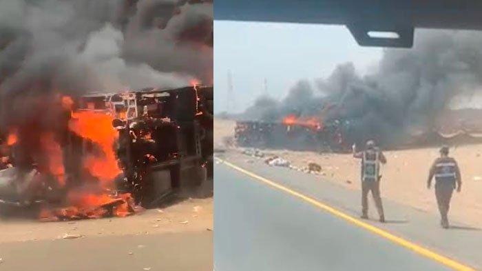 BUS UMRAH KECELAKAAN - Kecelakaan bus pengangkut jemaah umrah dari Indonesia mengalami kecelakan di Jeddah, Kamis (20/3/2025). Dua tokoh penting Bojonegoro meninggal dunia.