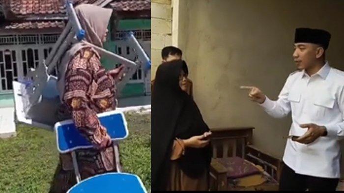 BUPATI LEBAK EMOSI - Tangkapan layar momen kepala sekolah SD (kiri0 debat dengan Bupati Lebak (kanan) soal ganti rugi meja yang dirusak murid, disadur pada Selasa (29/4/2025). Inilah sosok Fifi Siti Rofikoh, kepala sekolah yang viral karena minta ganti rugi meja kursi rusak ke orangtua murid. Bupati Lebak sampai bersuara.