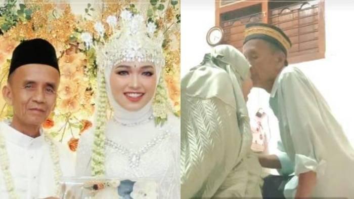 Kisah cinta pasangan beda usia 41 tahun di Cirebon, Jawa Barat yang viral di media sosial.