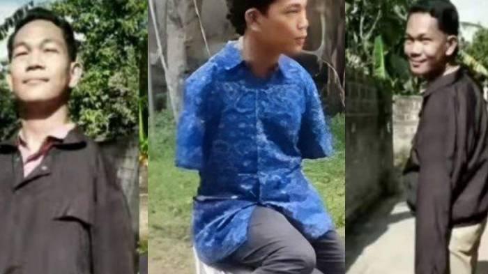 Kolase foto Agus Buntung yang tak punya tangan tapi diduga melecehkan.