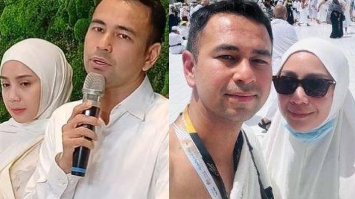 Kolase foto Raffi Ahmad dan Nagita Slavina yang menunaikan ibadah haji.