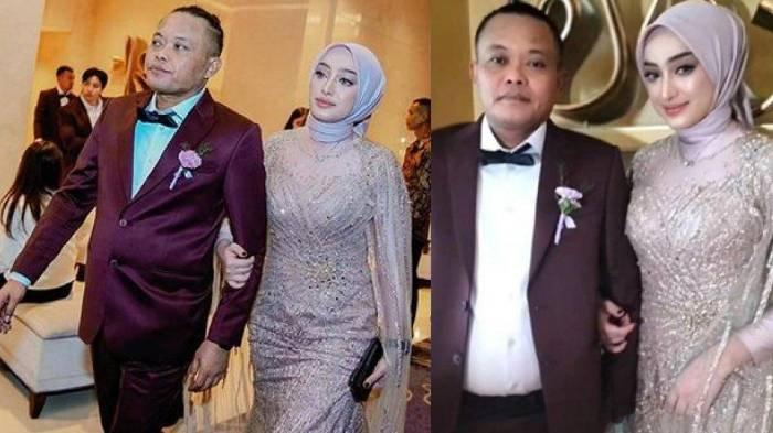 Kolase foto Sule dengan wanita cantik yang mendampinginya di pernikahan Rizky Febian dan Mahalini.