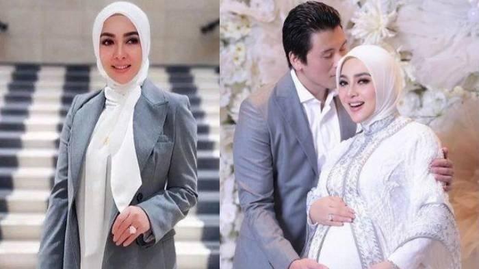 Kolase foto Syahrini, istri Reino Barack sedang hamil.