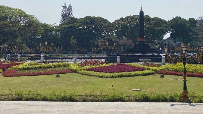 Kondisi Alun-Alun Tugu Kota Malang, Senin (12/8/2024).  