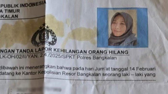 LAPORAN ORANG HILANG : Foto wajah Zahrotus Sakdiyah (20), warga Dusun Mortonggak, Desa Ragung, Kecamatan Pangarengan, Kabupaten Sampang terpampang di berkas SKTL Kehilangan Orang Hilang Polres Bangkalan tertanggal 14 Februari 2025. Dalam berkas itu, tertulis juga motor Honda Vario nopol L 2113 SU yang diamankan polisi, Jumat (21/2/2025)  setelah 2 minggu berada di area parkir Terminal Bangkalan