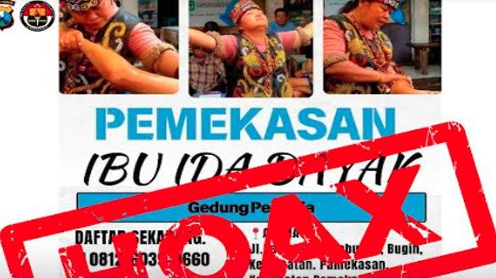 Label beredarnya sebuah pamflet yang mengumumkan adanya pengobatan tradisional oleh Ibu Ida Dayak.
