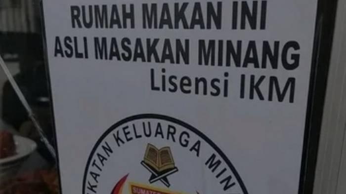 Lisensi rumah makan Padang IKM yang viral.