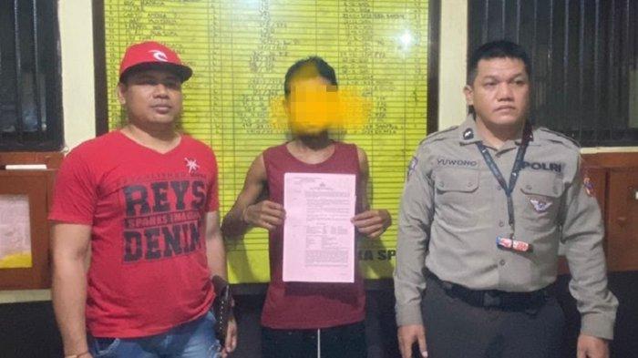 M (23) tersangka pencuri sepeda motor Honda PCX sebelum dimasukkan rumah tahanan Polres Tulungagung