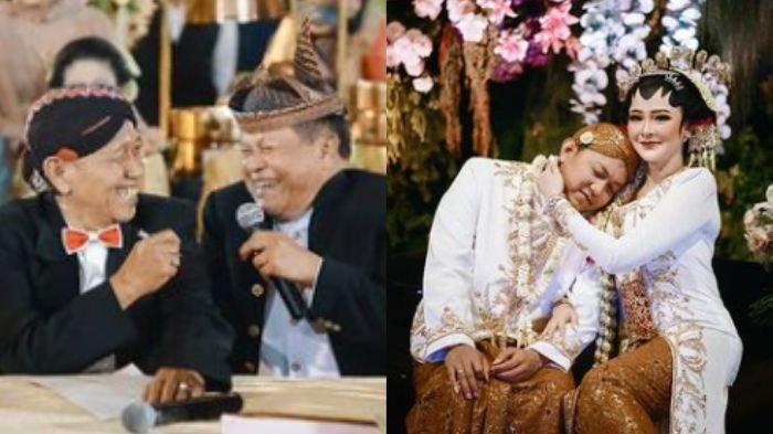 Potret Marwoto Kawer dan Abah Kirun jadi saksi pernikahan Denny Caknan dan Bella Bonita di Madiun, Jumat (7/7/2023) malam.