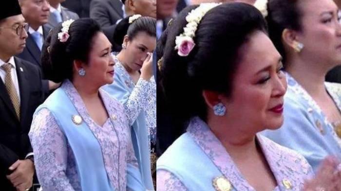 Mata Titiek Soeharto tampak berkaca-kaca saat Prabowo Subianto dilantik.
