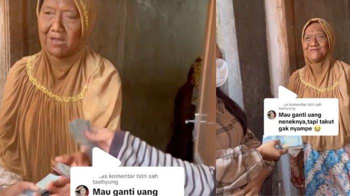 Mbah Karnah akhirnya diberi donasi oleh si pemilik akun setelah open donasi untuk netizen