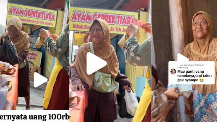 Mbah Karnah yang ditipu jual telur pakai uang palsu histeris saat menyadari ia kembalikan uang Rp 90 ribu, Senin (21/5/2024).