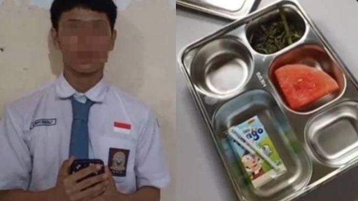 Nasib siswa SMA di Bogor yang viralkan menu makan siang gratis cuma dapat semangka dan kangkung.