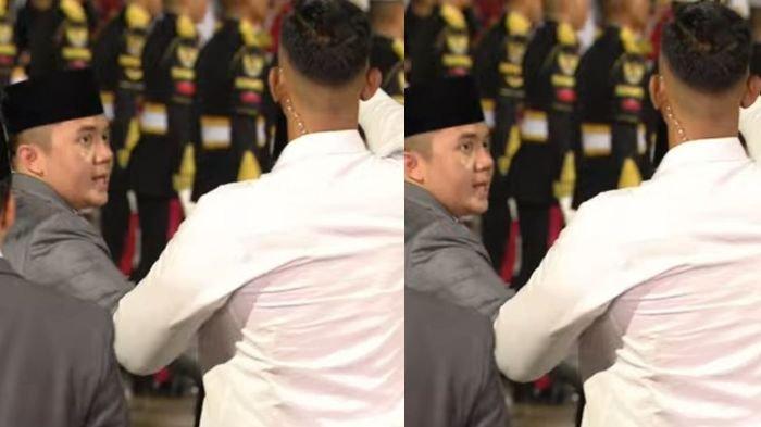 TEDDY TEGUR PASPAMRES - Sekretaris Kabinet (Seskab) Mayor Teddy Indra Wijaya tampak menegur Pasukan Pengamanan Presiden (Paspamres) yang tengah memayungi Prabowo Subianto, Sealasa (11/2/2025) malam. Hal ini terjadi saat Presiden Prabowo Subianto menyambut kedatangan Kepala Negara Turkiye, Erdogan, dan istri.