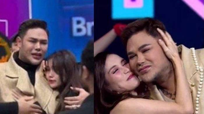 Momen haru saat Ivan Gunawan pamit dari acara Brownis. Pedangdut Ayu Ting Ting memeluk kencang.