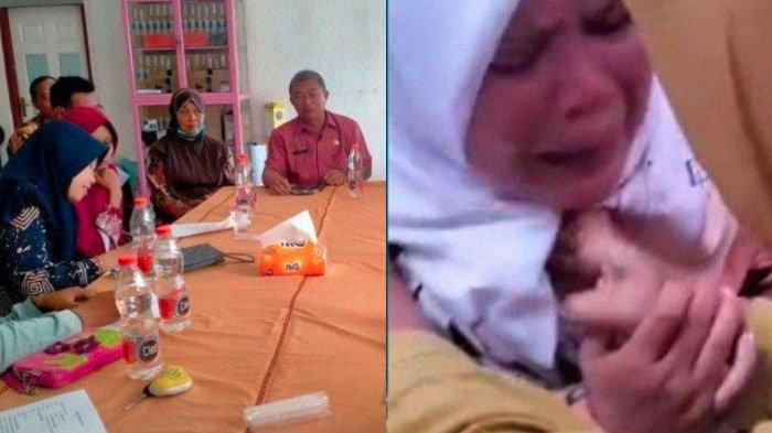 Momen pertemuan Bu Guru yang botaki 19 siswi dan dipertemukan dengan orang tua para siswi di Lamongan.