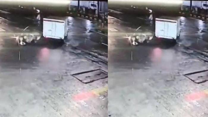 Momen sopir mobil box nekat tabrak tiga pelaku begal di Jalan Gaya Motor Raya, Sunter, Jakarta Utara, Sabtu (21/12/2024).