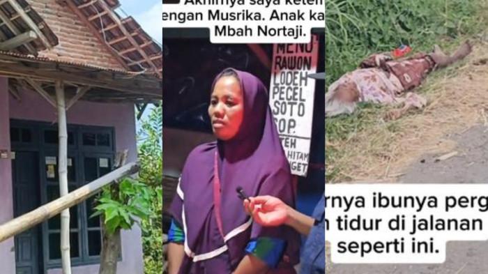ANAK BUANG IBU - Kondisi rumah Musrika, anak yang viral buang ibu kandungnya di Desa Jambangan, Kecamatan Besuk, Kabupaten Probolinggo, Jawa Timur dan video Arief Camra saat menemui Mustika dan menyelamatkan Mbah Nortaji.